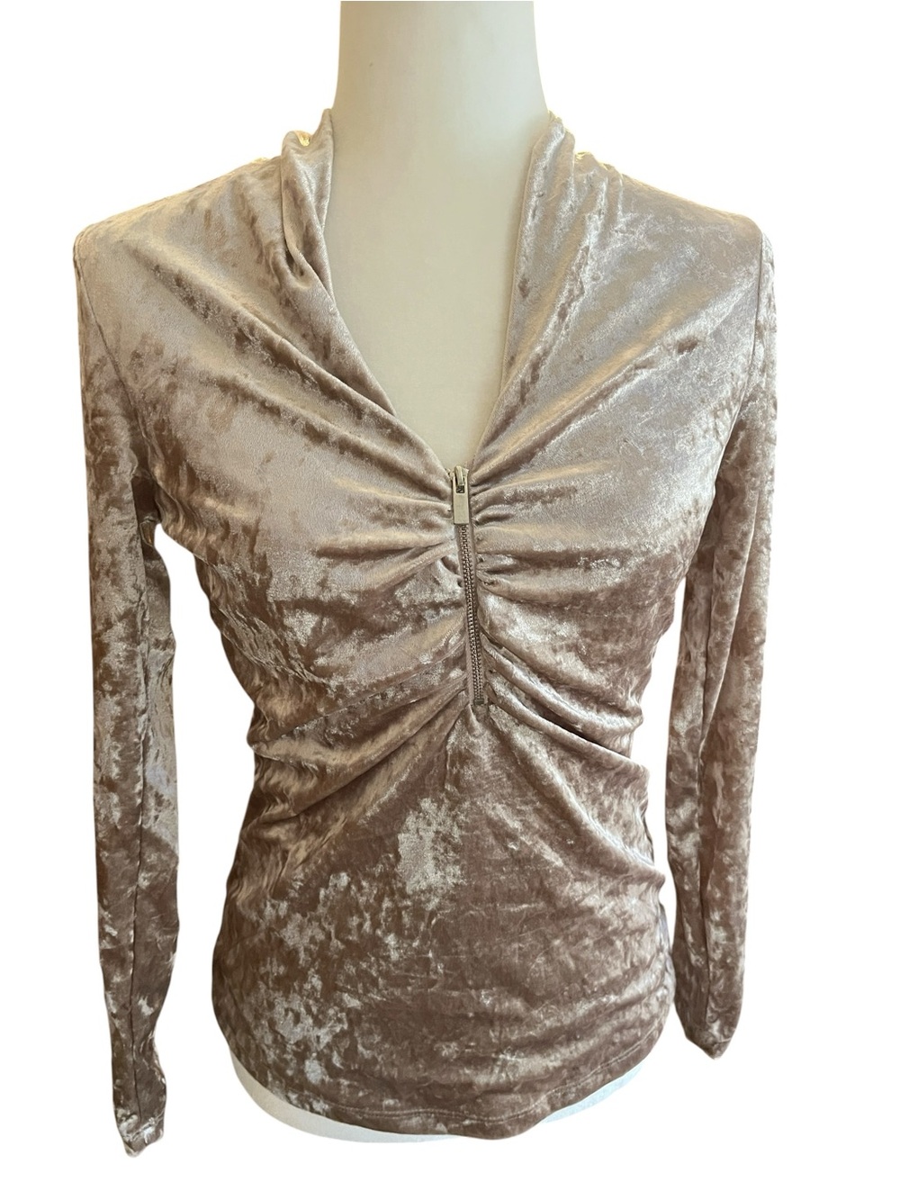 Boston Proper Velvet Zip Top Size XS